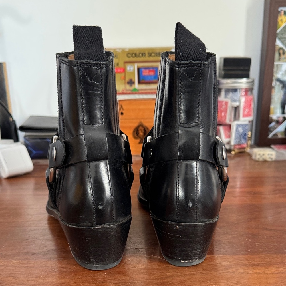 Black Leather Ankle Boots - Picture 6 of 13